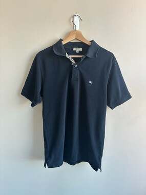 Burberry London Classic Fit Black Polo Shirt Size M